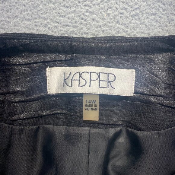 Casper Black Designer Open Front Jacket Size 14W,Lined,Outdoor,Casual,Preppy - Picture 3 of 9